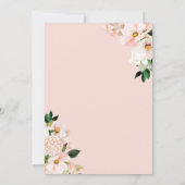 紫陽花エレガント赤面ピンクフローラ赤ちゃんシャワー 招待状 (裏面)