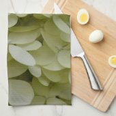 紫陽花エレガント青磁グリーンフラワーズ キッチンタオル (四つ折り)