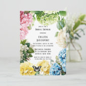 紫陽花カラフル蝶ブライダルシャワー 招待状 (スタンド正面)