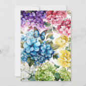 紫陽花カラフル蝶ブライダルシャワー 招待状 (裏面)