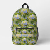 紫陽花パーソナライズされた柄 プリントバックパック (正面)