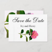 紫陽花ピンクフローラピンク花 セーブザデート (正面/裏面)