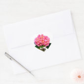 紫陽花ピンクフローラピンク花 ハートシール (封筒)