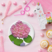 紫陽花ピンクフローラピンク花 ペーパープレート (パーティー)