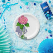 紫陽花ピンクフローラピンク花 ペーパープレート (パーティー)