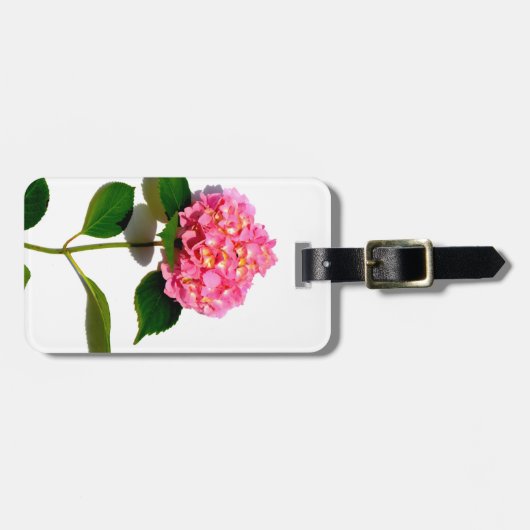 紫陽花ピンクフローラピンク花 ラゲッジタグ (正面横)