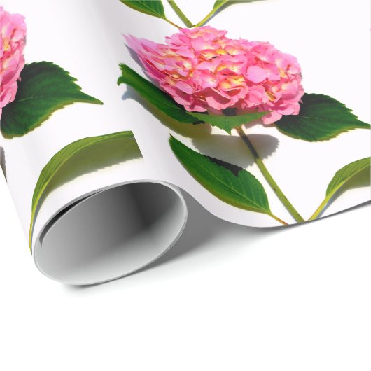 紫陽花ピンクフローラピンク花 ラッピングペーパー (ロールコーナー)