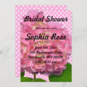 紫陽花ピンクフローラピンク花 招待状 (正面/裏面)