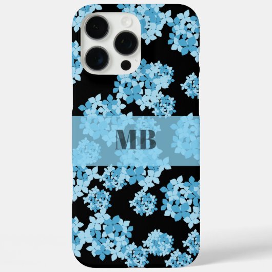 紫陽花フローラ名イニシャルモノグラムユニーク Case-Mate iPhoneケース (裏面)