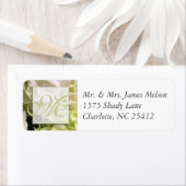 紫陽花ホワイトグリーン結婚ズスイート ラベル (インサイチュ)