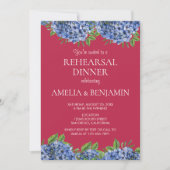 紫陽花マゼンタエレガントなウェディングリハーサルディナー 招待状 (正面)