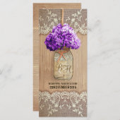 紫陽花メイソンjar素朴な結婚式プログラム紫 プログラム (正面/裏面)