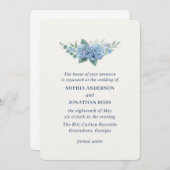 紫陽花モダン結婚式招待状 招待状 (正面/裏面)