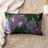紫陽花ロマンチックなピンクのブルーパープルフローラ ランバークッション (ブランケット)