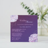 紫陽花渦巻形の深いパープルブライダルシャワー 招待状 (スタンド正面)