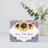 紫陽花素朴の結婚式の日付を保存 案内ポストカード (スタンド正面)