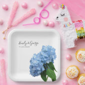 紫陽花結婚のパーソナライズされた花 ペーパープレート (パーティー)