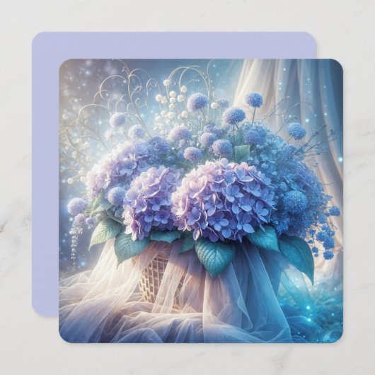 紫陽花結婚の願い 招待状 (正面/裏面)