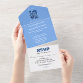 紫陽花結婚虫 オールインワン招待状 (貼ってはがせる)