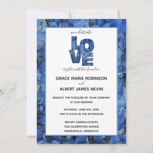 紫陽花結婚虫 招待状 (正面)