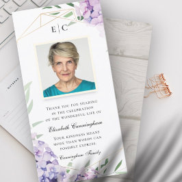 紫陽花薄紫フローラ幾何学記念館 サンキューカード