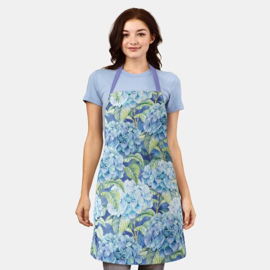 紫陽花 エプロン (着用した状態)