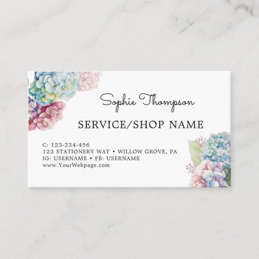 紫陽花 予約カード (正面)