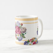 紫陽花pの美しいフローラシームレスなパターン コーヒーマグカップ (正面右)