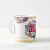 紫陽花pの美しいフローラシームレスなパターン コーヒーマグカップ (正面左)