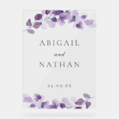 紫離れ結婚の歓迎の儀式の大きなサイン アクリルサイン (正面)