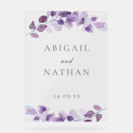 紫離れ結婚の歓迎の儀式の大きなサイン アクリルサイン (正面)