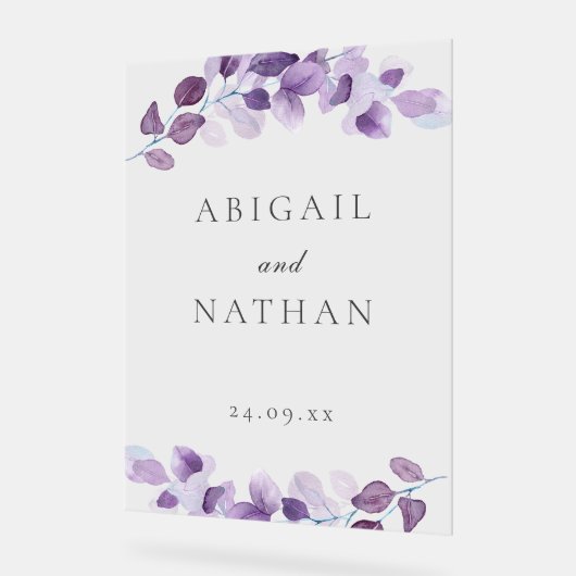 紫離れ結婚の歓迎の儀式の大きなサイン アクリルサイン (傾斜)