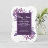 紫離れ。バイオレット赤ちゃんシャワーの招待 招待状 (スタンド正面)