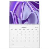 紫雪の夢、抽象芸術ファンタジー3Dアート カレンダー (2月 2027)