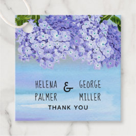 紫青あじさい水彩フローラ結婚ズ フェイバータグ