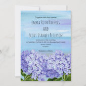 紫青あじさい水色フローラ結婚ズ 招待状 (正面)