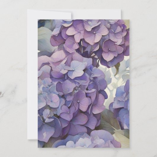 紫青かわいらし水色フローラブライダルシャワー 招待状 (裏面)