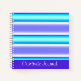 紫青と白の感謝のストライプジャーナル ノートブック
