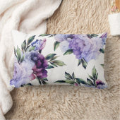 紫青の大牡丹 ランバークッション (ブランケット)