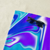 紫青の大理石デザイン ビーチタオル (インサイチュ)