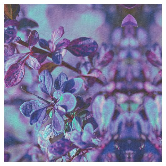 紫青の植物 ファブリック (クローズアップ)