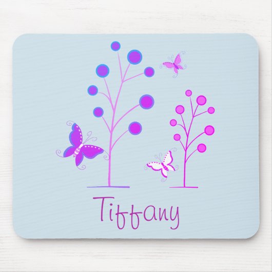 紫青の蝶 マウスパッド (正面)