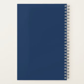 紫青エレガント水彩花モノグラム ノートブック (裏面)