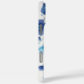 紫青エレガント水彩花モノグラム Case-Mate iPhoneケース (裏面 / 右)