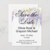 紫青エレガント色藤結婚藤 セーブザデート (正面/裏面)