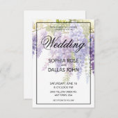 紫青エレガント色藤結婚藤 招待状 (正面/裏面)