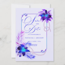 紫青オーチッドの結婚式 Save the Date 招待状