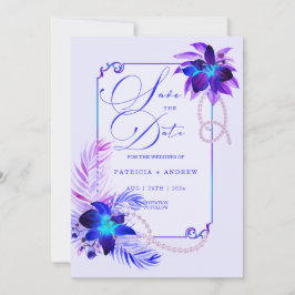 紫青オーチッドの結婚式 Save the Date 招待状