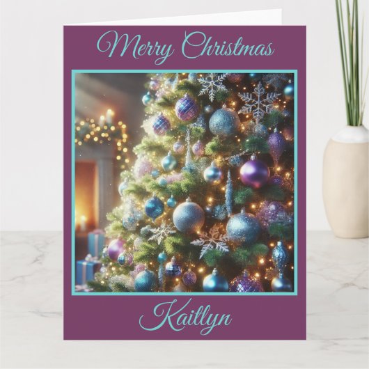 紫青クリスマスツリー カード (正面)