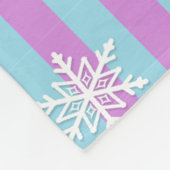 紫青パーソナライズされた雪が帽子をミトン フリースブランケット (角)